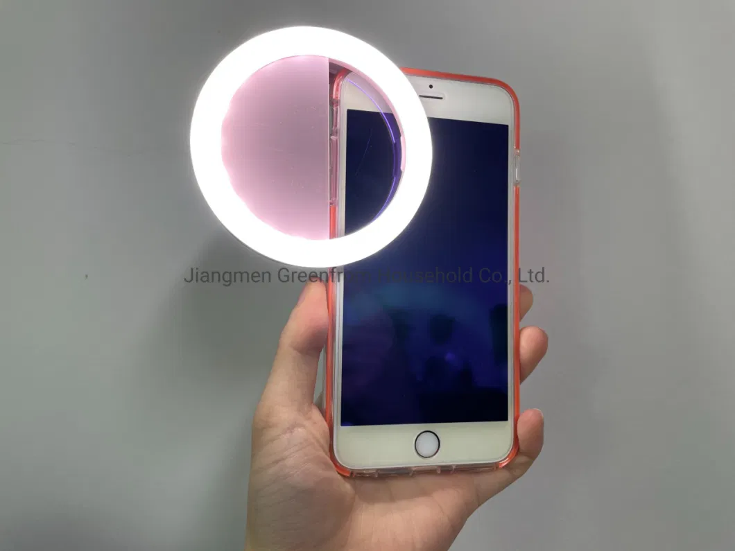 Rechargeable Selfie Light Ring Circle Mobile Phone LED Light Clip Small Makeup Mirror