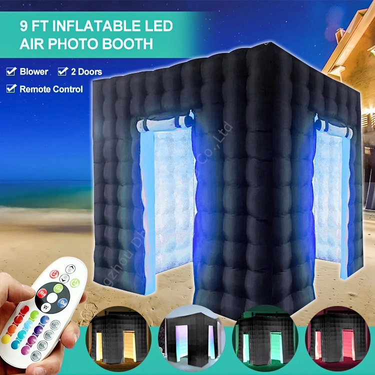 360 Photo Booth Camera Air Fort Inflatable Tent Water Proof and Lead Free LED Lighting Backdrop 2.5m