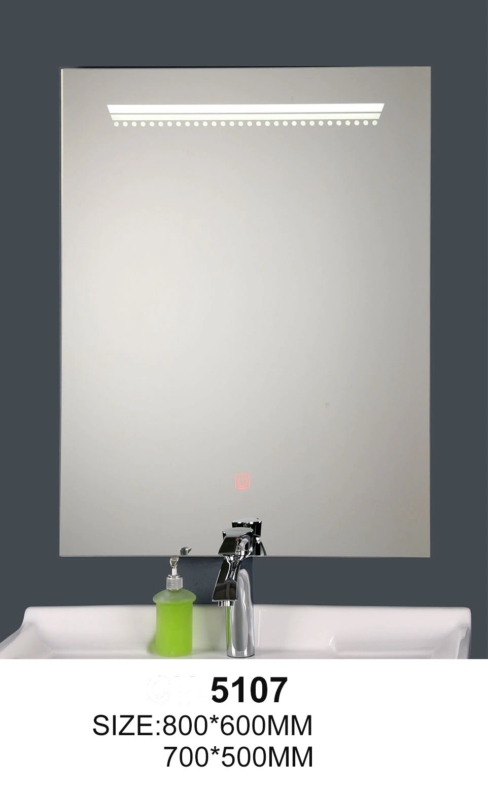 LED Illuminated Saber Certificate Wall Bathroom Smart Mirror