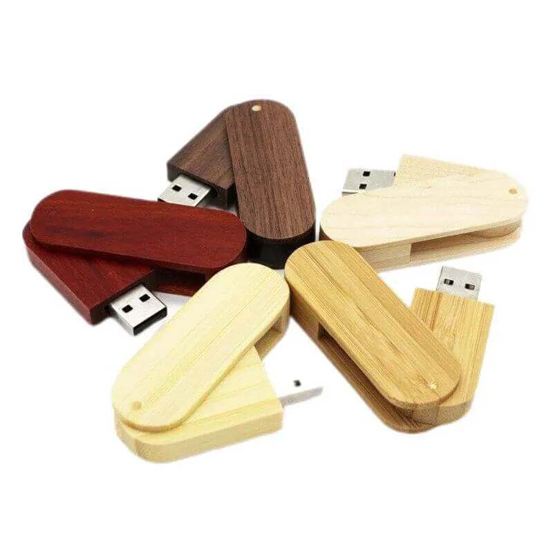 Wooden Rotating USB Stick 2.0 Photography Gift Memory Stick Free Logo Available