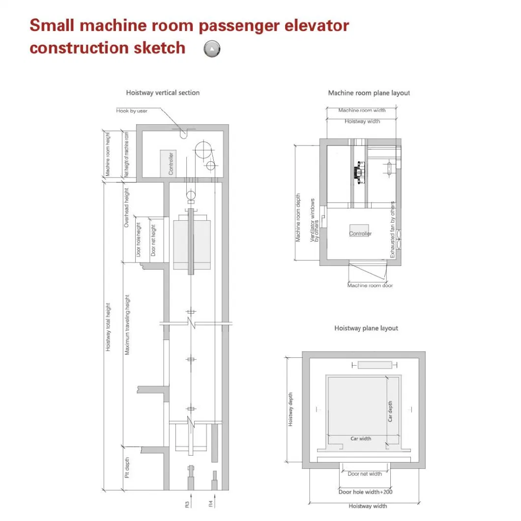 Safe Stable Passenger Elevator Black Titanium Mirror Stainless Steel Cabin
