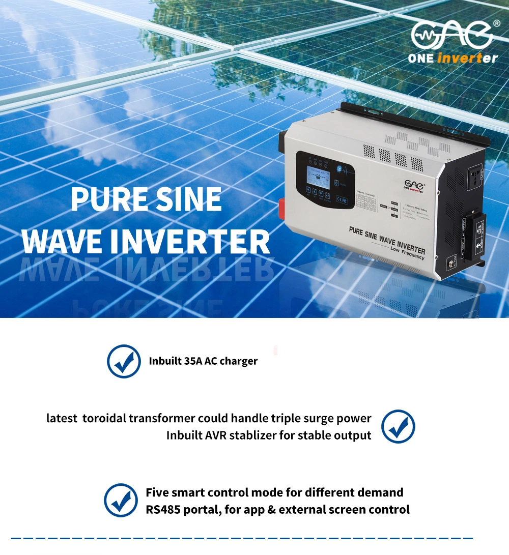 1.5kw Low Frequency off Grid Pure Sine Wave Inverter Home Solar Power System