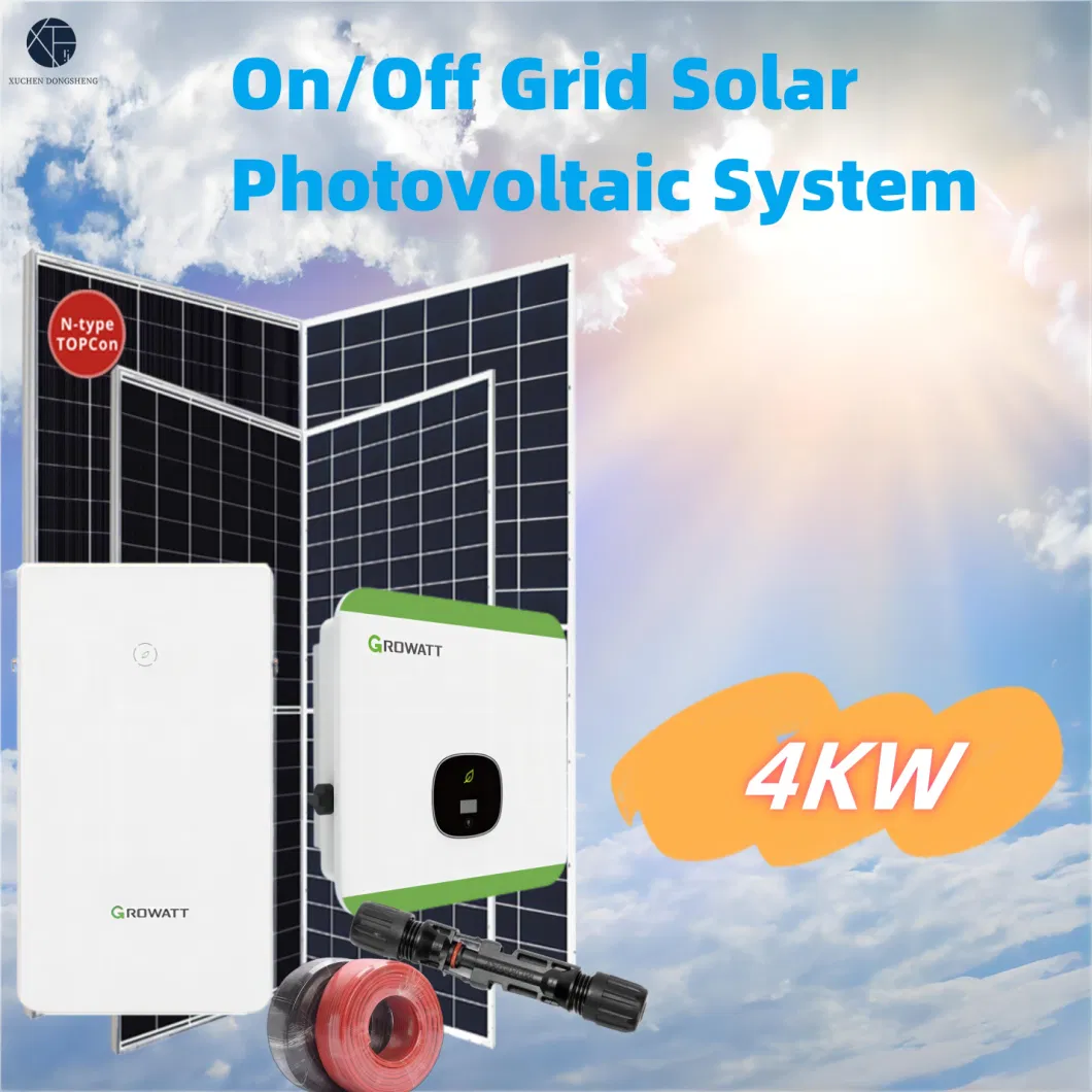 4kw Hybrid on/off Grid Solar PV Inverter Panels Photovoltaic Home Energy Storage Power Generator Module System with Lithium-Ion Battery