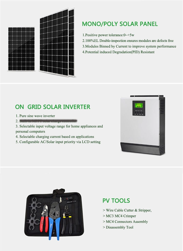 5kw 10kw Hybrid Solar System with Battery Backup