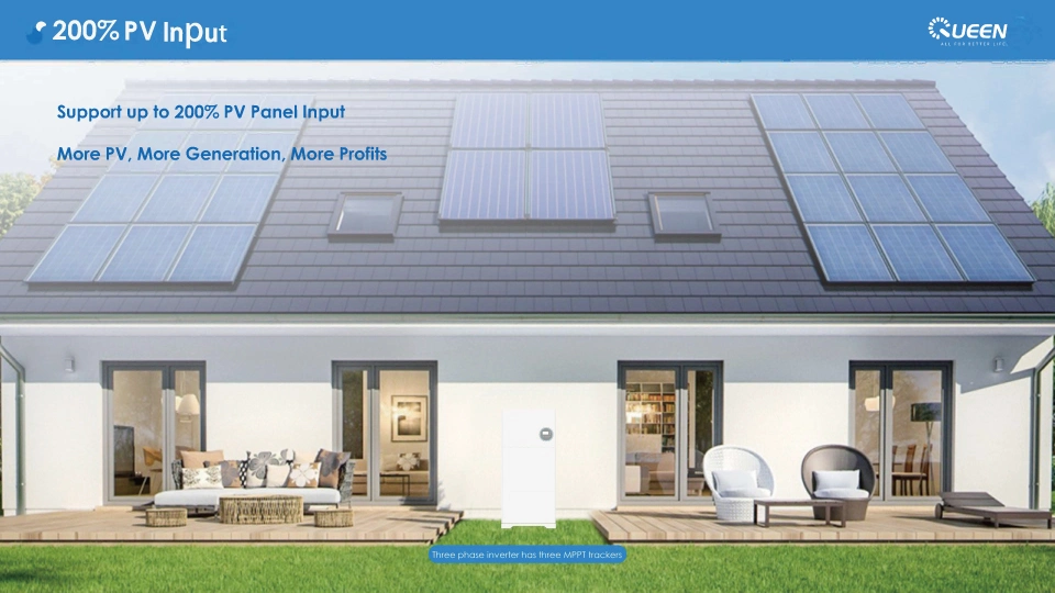 Parallelable All-in-One Solar Power System Single Phase 3.6/5kw Three Phase 8/10/12kw on off Grid Hybrid Inverter Lithium Battery Energy Storage System