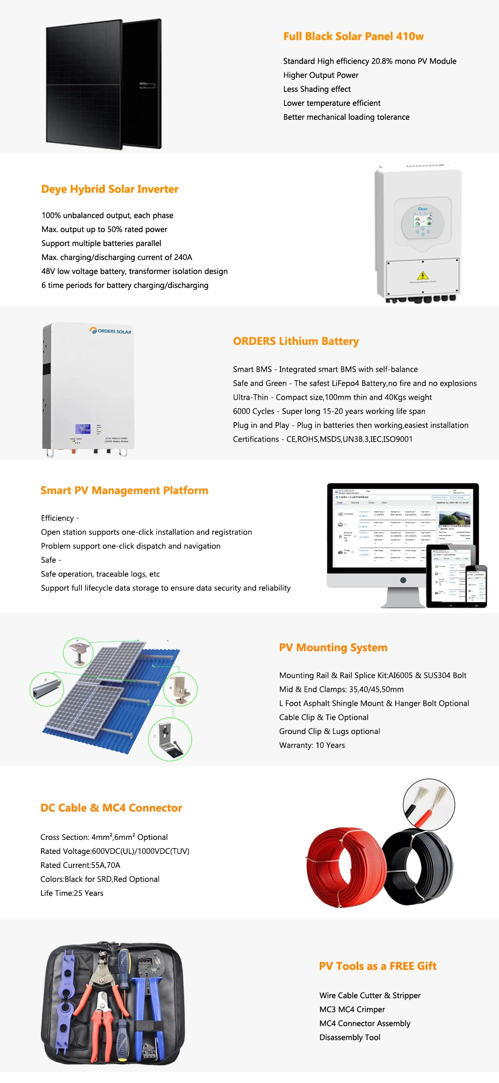 20 Kwh Battery Solar System on off Grid 10kw 20kw 30 Kw Hybrid Solar Storage System