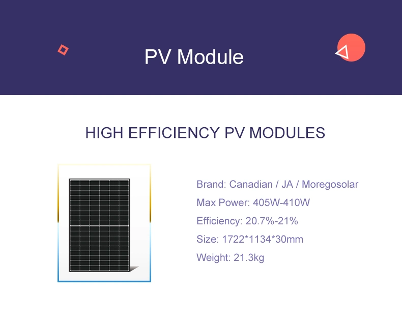 Moregosolar Storage Energy Solar System 10kw 8kw 6kw 5kw with Growatt Inverter Lithium Ion Battery