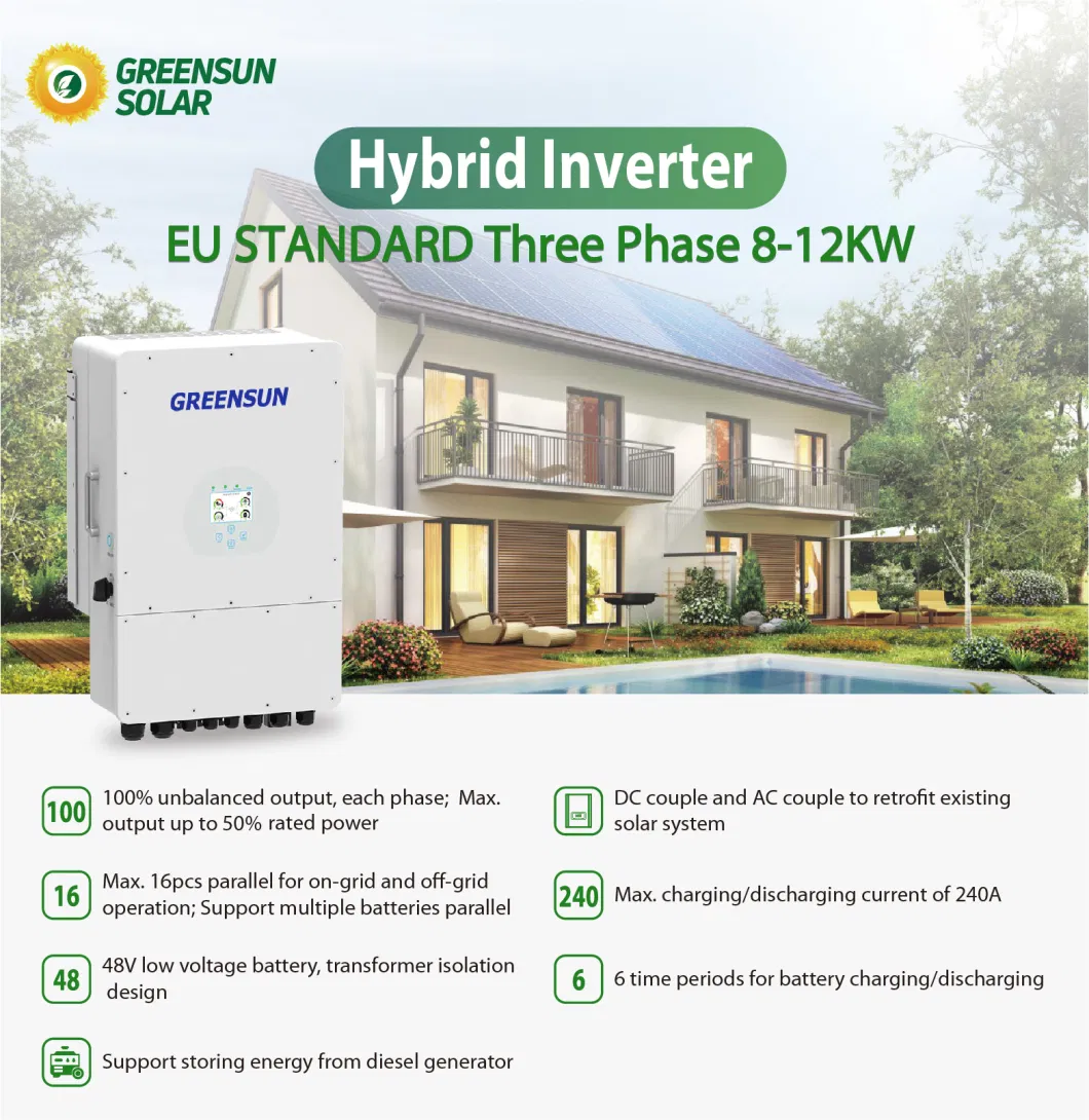 Best Price Hybrid Solar System 5kw 6kw 8kw 48V Solar Power System 10kw 12kw 3 Phase 380V Solar Energy System