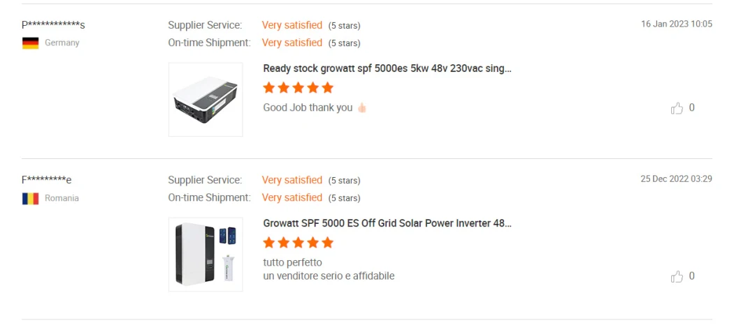 Growatt Factory Price SPF 5000es 5kw 5000va 5000W off Grid Solar Power Inverter