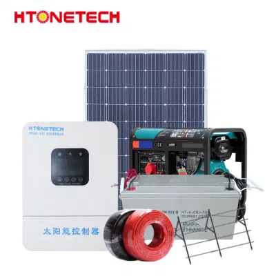 Htonetech off Grid 12kw Sonnensystem Herstellung China 12kw Preis Solarmodule 500 Watt Monokristalline 100 Kw Dieselgenerator Diesel Hybridsystem