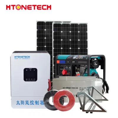 Htonetech All-in-One-Solarsystem off Grid China monokristallines Solarpanel 255 W 3 Phase 50kw Dieselgenerator Photovoltaik 10kw Home Solarstromkit Hybrid