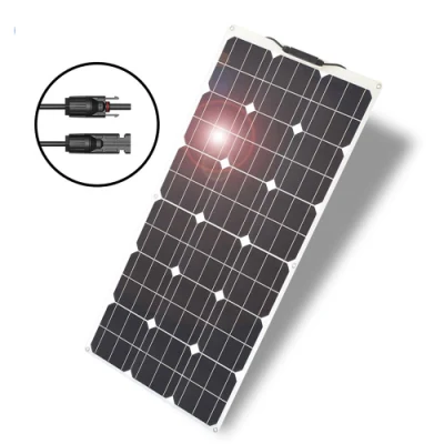 Solarparts 18V 80W Mono Portable Generator Flexible Solar Panel glatt PET-Rückwandplatine weiß und Anschlussdose anschließen