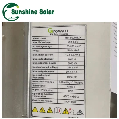 Growatt Inverter5kw 10kw 20kw 3000W 5000W auf Netzinverter Preis Min5000tl-X/Xe