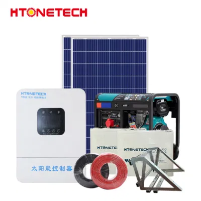 Htonetech Custom niedriger Preis off Grid Mini Solar Energy System China Solar Panel Mono kristalline 435W Zellen 144 60kW Diesel Generator 3kV Hybrid-Sonnensystem