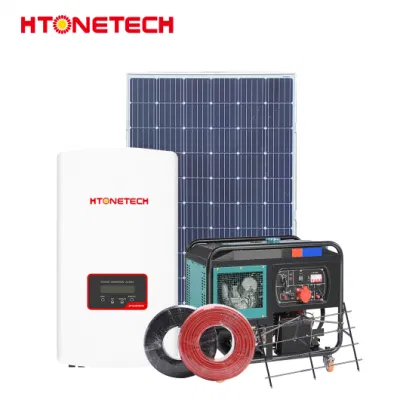 Htonetech Solarpanel monokristallin 500W Großhändler Wind Grid Tie Inverter China Small House Solar Power System mit Diesel Generator 30kVA