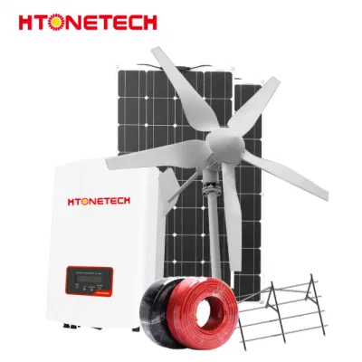 Htonetech China 585W 590w 595w 600W Mono kristallines Solarpanel Fertigung von 10kw 15kw 20kw 30kw 2 kW auf Grid Solar Stromversorgung mit Miniatur-Windgenerator