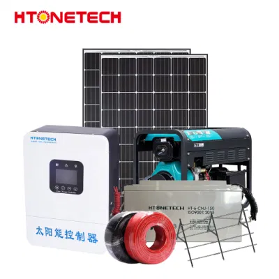 Htonetech off-Grid 10kw Solar Energy Storage System Mono Solar Panel 30kVA 40 kVA 50kVA 60 kVA Silent Diesel Generator Solar Und Diesel-Generator-Hybridsystem