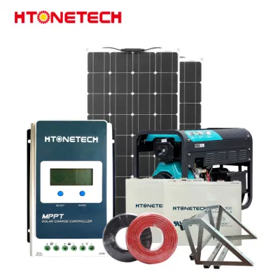 Htonetech Großhandelspreis off Grid Solar Inverter System China 27kw Mono Solar Panel 100W Mobile Power Diesel Generator 10 kW Solar Hybrid Komplettsystem