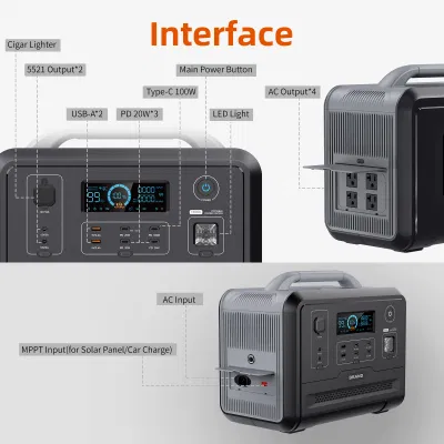 Outdoor Notfall LiFePO4 1200W tragbare Power Station Lithium-Batterie Strom Off-Grid