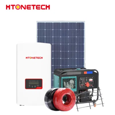Htonetech Solarpanel monokristallin 500W Großhändler Wind Grid Tie Inverter China Small House Solar Power System mit Diesel Generator 30kVA