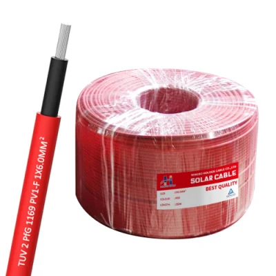 TÜV Zertifikat 1000V 1500V Xlpo Isolierung 4mm 6mm PV Solar Kabel