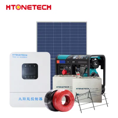 Htonetech 6kw Sonnensystem off Grid Hersteller China 30kw 40kw 79kw monokristallines Solarmodul 380W 4500 Watt Dieselgenerator 3kV Off Grid Sonnensystem