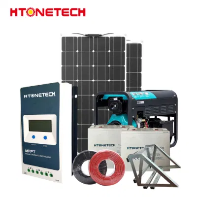 Htonetech Großhandelspreis off Grid Solar Inverter System China 27kw Mono Solar Panel 100W Mobile Power Diesel Generator 10 kW Solar Hybrid Komplettsystem