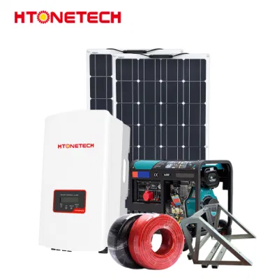 Htonetech PV Monokristallines Solarmodul Fabrik Solar Power Inverter aus Grid China 3kV Solaranlage mit Dieselgeneratoren 50kw