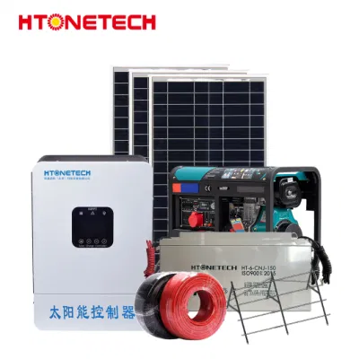 Htonetech All-in-One-Solarsystem off Grid China monokristallines Solarpanel 255 W 3 Phase 50kw Dieselgenerator Photovoltaik 10kw Home Solarstromkit Hybrid