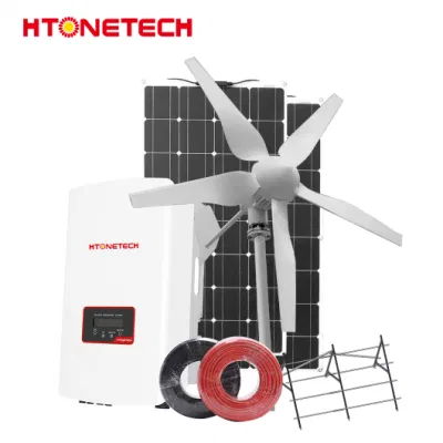 Htonetech China 585W 590w 595w 600W Mono kristallines Solarpanel Fertigung von 10kw 15kw 20kw 30kw 2 kW auf Grid Solar Stromversorgung mit Miniatur-Windgenerator