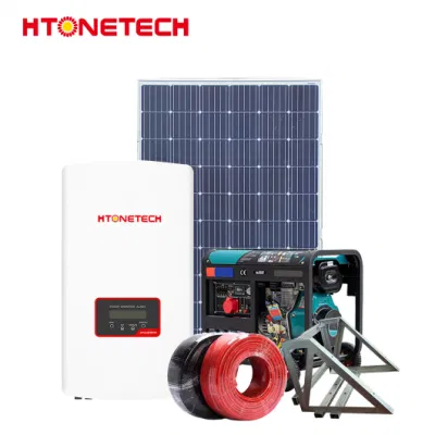 Htonetech Solarpanel monokristallin 500W Großhändler Wind Grid Tie Inverter China Small House Solar Power System mit Diesel Generator 30kVA