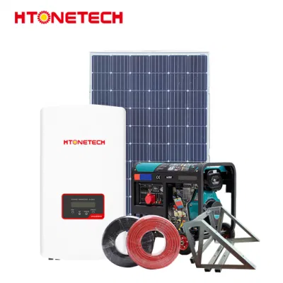 Htonetech Solarpanel monokristallin 500W Großhändler Wind Grid Tie Inverter China Small House Solar Power System mit Diesel Generator 30kVA
