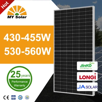 Jinko/Ja/Longi/Trina/My Solar Best Wholesale 440W 500W 550W 580W Topcon N-Typ Halb Zellen Monokristalline Monokristalline Solarmodule Preis Kosten Set Photovoltaik Module