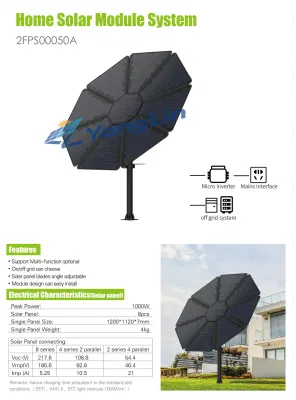 1kW 2kw 3kw bifacial Panel System Sonnenblume Design Solar Kit Solar Flower Power System für Haus Villa Courtyard Solar Energy System