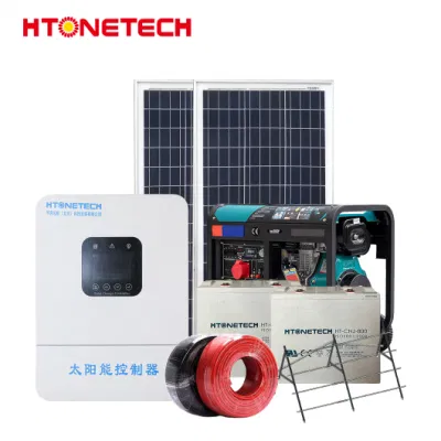 Htonetech 5K Solar Kit System off Grid Lieferanten China 30kwh 40kwh 50kWh 640W monokristalline Silizium-Solarmodule 280kw Dieselgenerator 5,5 Kw Solaranlage