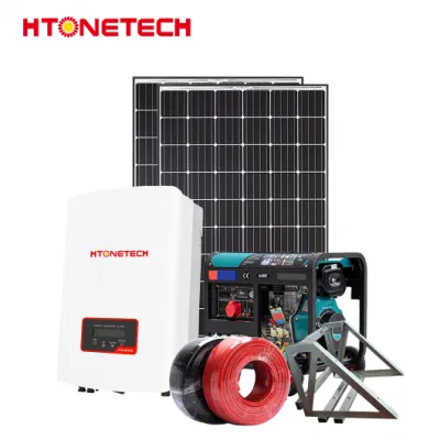 Htonetech 185W monokristallines Silizium-Solarpanel 5kw 3-Phasen-Hybrid Solar-Wechselrichter China Sicherungshalter Solar Power System mit 3000 Kw-Dieselgenerator