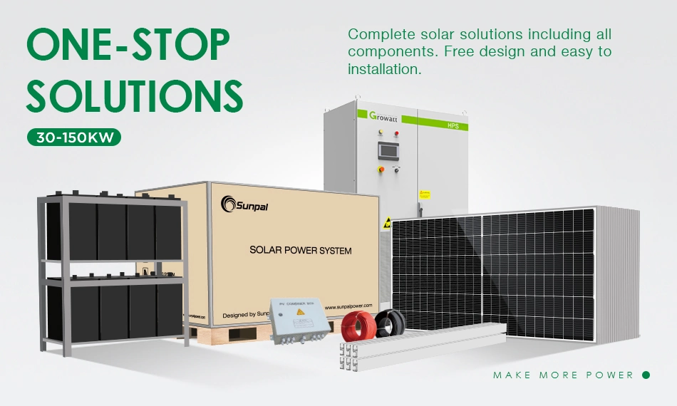 China Top 30kw 150kw 50 kVA Grid System Hybrid Inverter Solar System with Factory Price