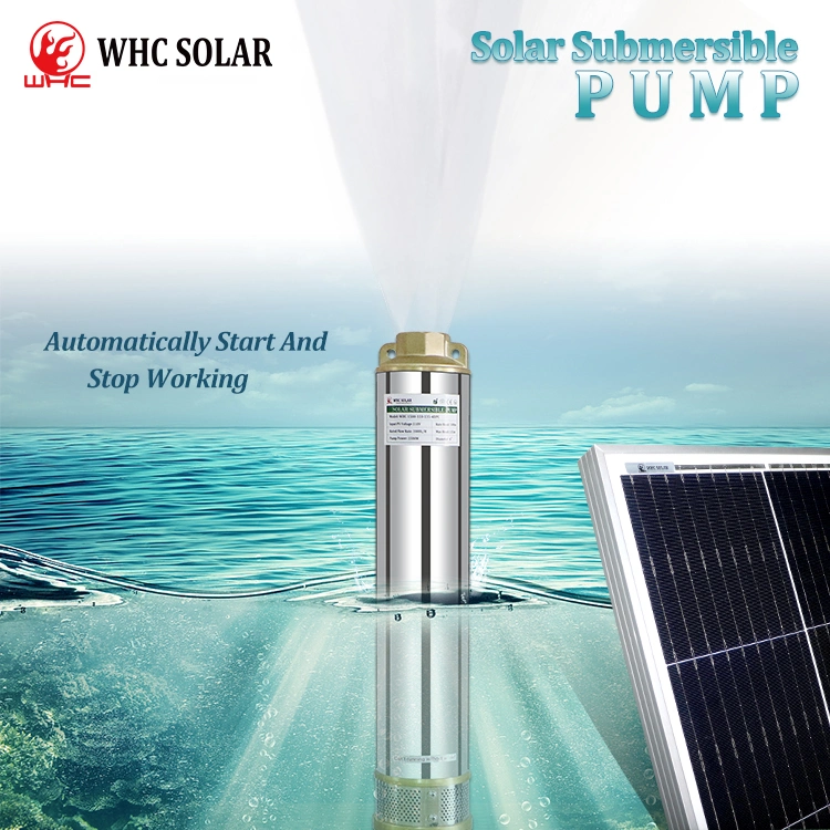 Whc Portable Deep Well1.5kw Solar Submersible Water Pump System Solar Water Pump