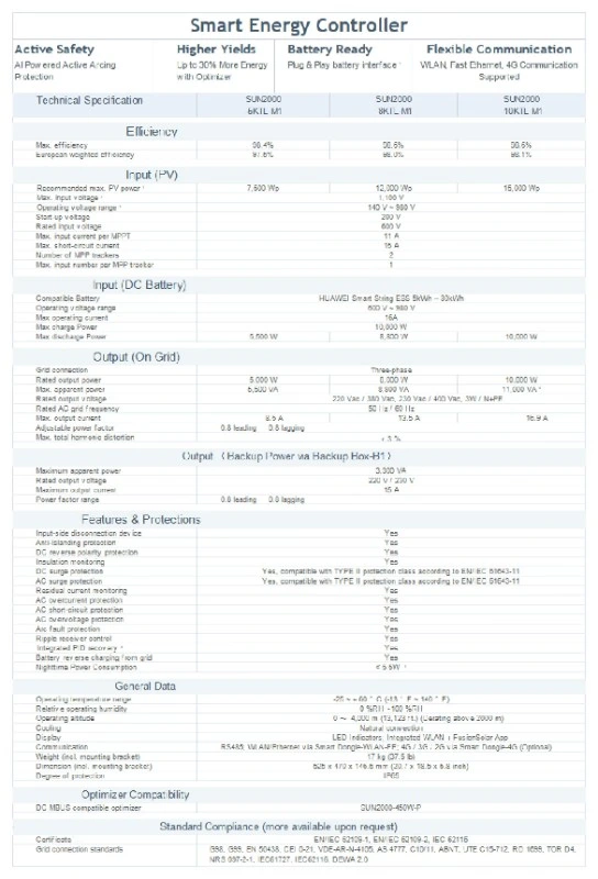 Factory Huawei Sun2000-5/6/8/10/12ktl-M1 Solar Inverter 5kw 6kw 8kw 10kw 12kw Huawei Hybrid Inverter