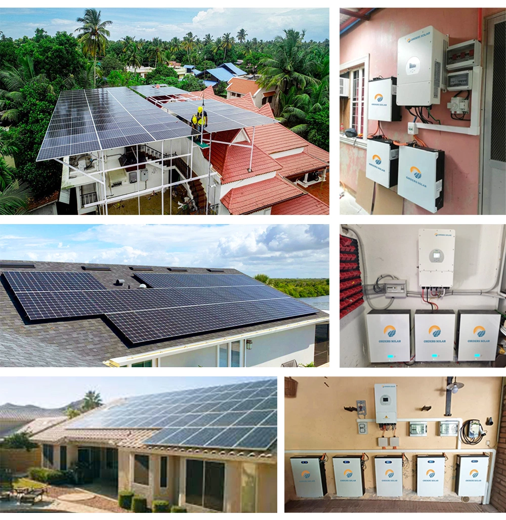 5kw 10 Kw 20kw 30kw Hybrid off Grid Solar Power Panel PV Module System with Batteries for Home House Hot Water Systems