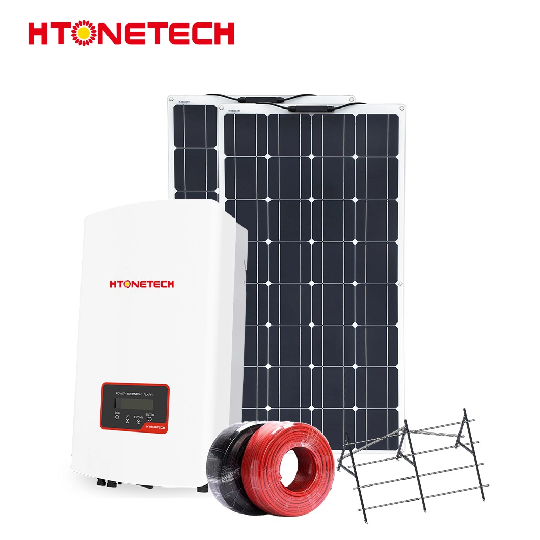 Htonetech Solar Power Inverter Solar Panel Portable 100W China Factory 8kw 10kw 15kw Solar System on Grid Complete Set 10kw