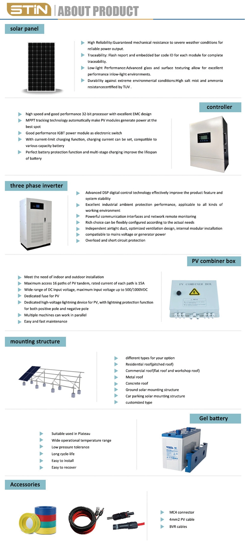 50kw 60kw 80kw 100kw off Grid Solar Generator Power Wall Mounting Kits with Invertor and Lithium Battery for Home Lighting, Phone /Car Charging