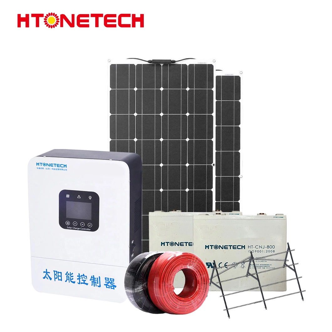 Htonetech off Grid Solar System 15 kVA Manufacturers China 30kw 40kw 83kw 100 Watt Solar Energy System with 60 Watts Solar Panel