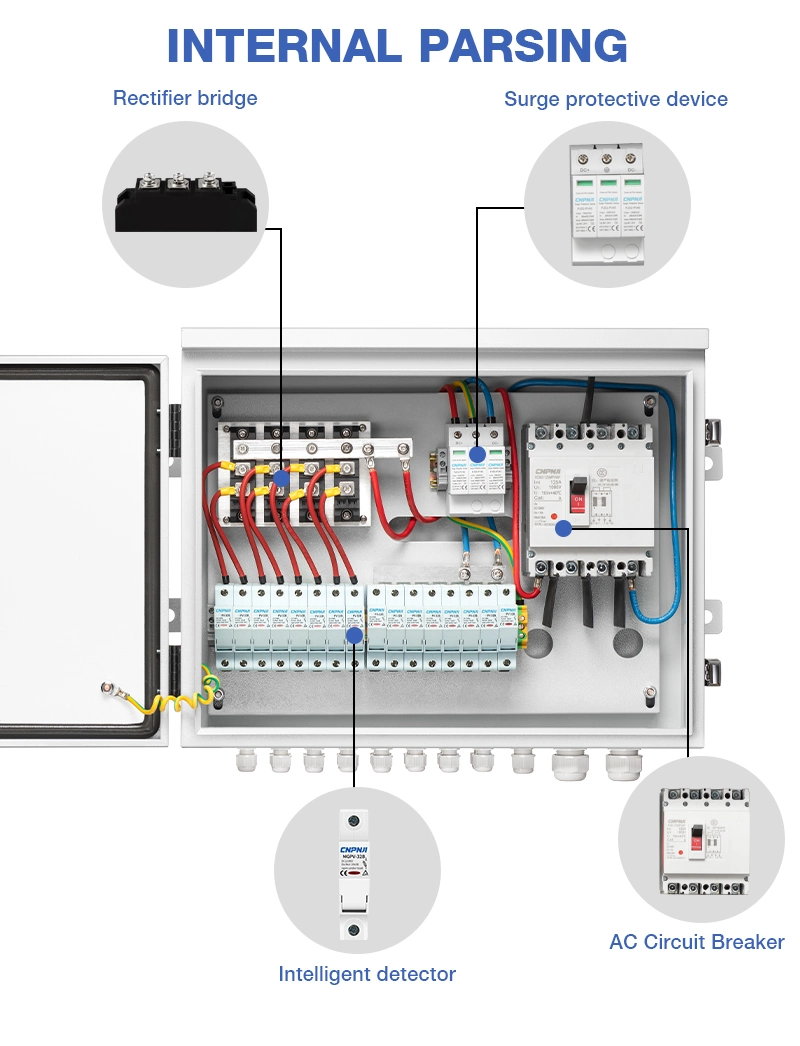 1000V PV Power Combiner Box 8 in 1out Junction Box for Solar Panel