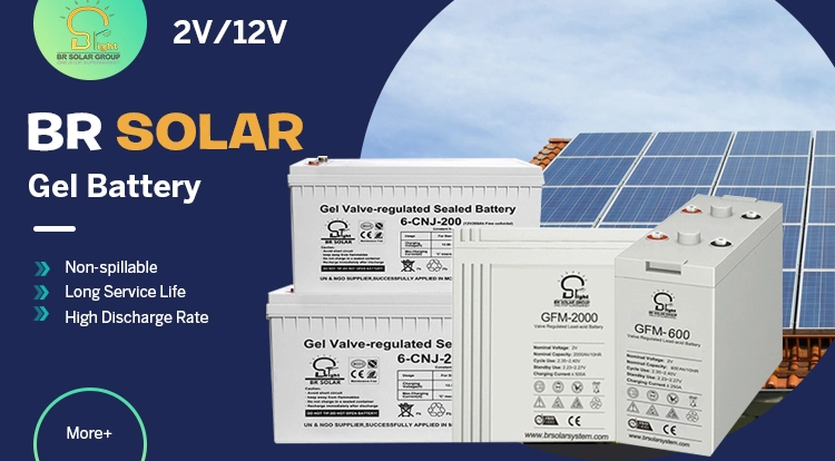 12V AGM off-Grid Deep Cycle 12V Solar Lead-Acid with Voltage Indicator Power Energy Storage Home System Gel Battery