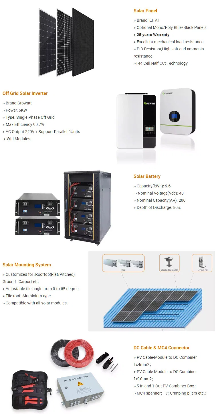 Eitai Wholesale Price All in One 10kw Home 5kw Solar Energy System with Battery Backup