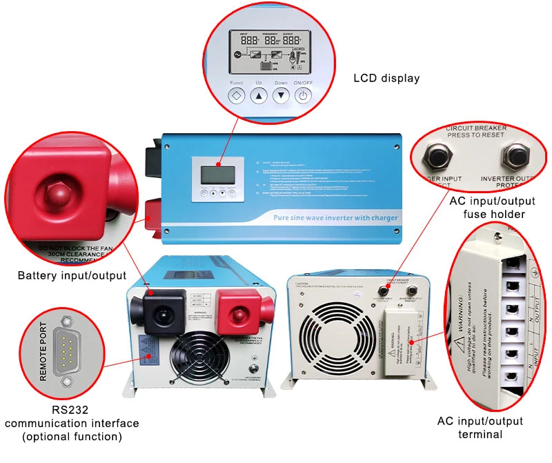 8kw 48V 96V Low Frequency Pure Sine Wave Solar Inverter