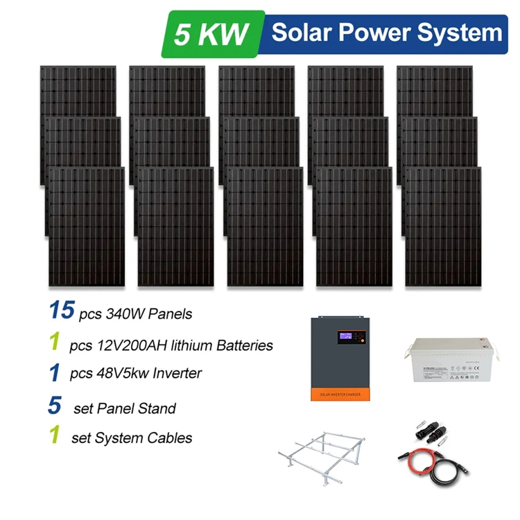 Home Hybrid Solar Energy Storage System Complete 48V 3kw 5kw 7kw 8kw 10kw on off Grid Solar Panel Power System