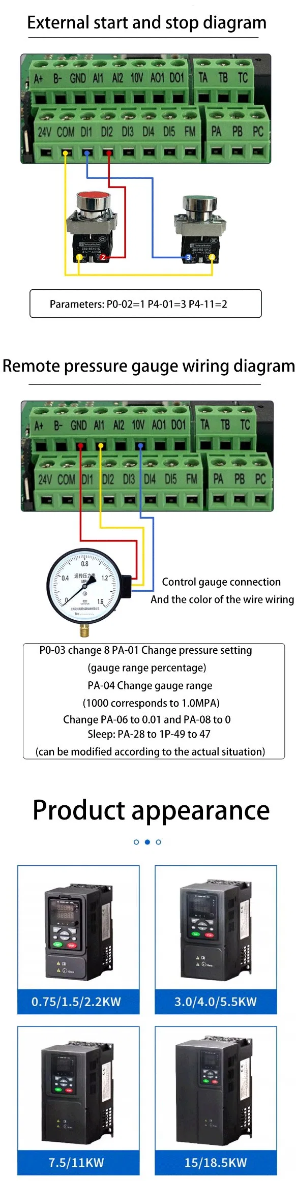 China Factory Price High Loading Single Phase AC 220V 1.5kw 50Hz 60Hz VFD Frequency Converter Inverter Motor Drive Open Loop Vector Water Solar Pump