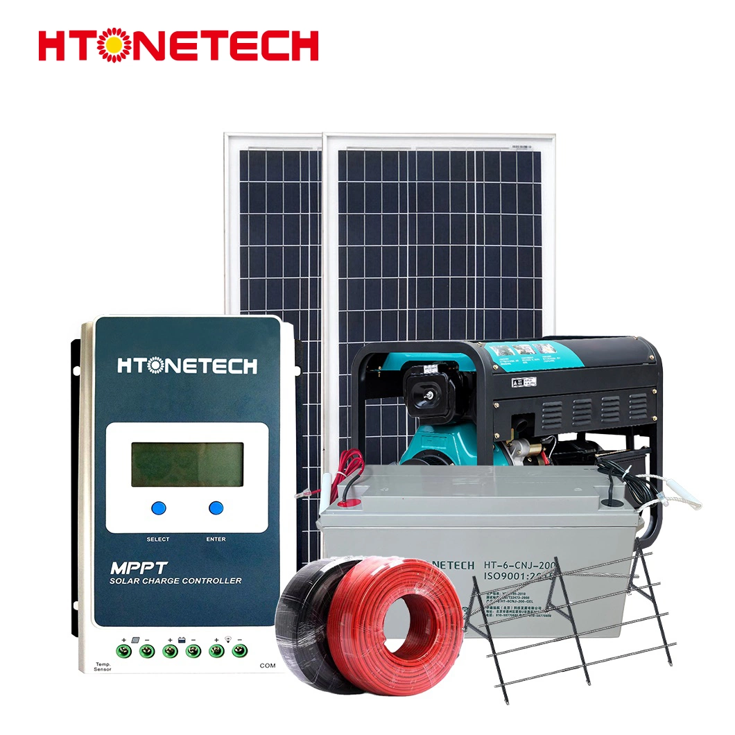 Htonetech 5K Solar Kit System off Grid Suppliers China 30kwh 40kwh 50kwh 640W Monocrystalline Silicon Solar Panels 280kw Diesel Generator 5.5 Kw Solar System